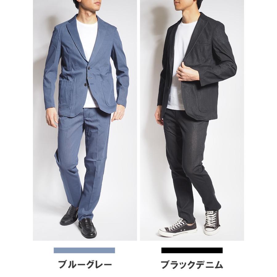 EDWIN エドウィン　デニム風　カジュアルスーツ　セットアップ　ストレッチ EDWIN エドウィン デニスラAIR セットアップ 上下セット 軽量
