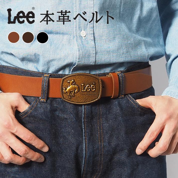Lee（リー） レザーベルト 38mm 本革 カウボーイ バックル 牛革