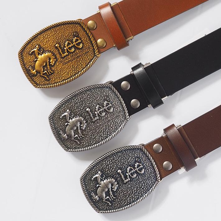 Lee（リー） レザーベルト 38mm 本革 カウボーイ バックル 牛革