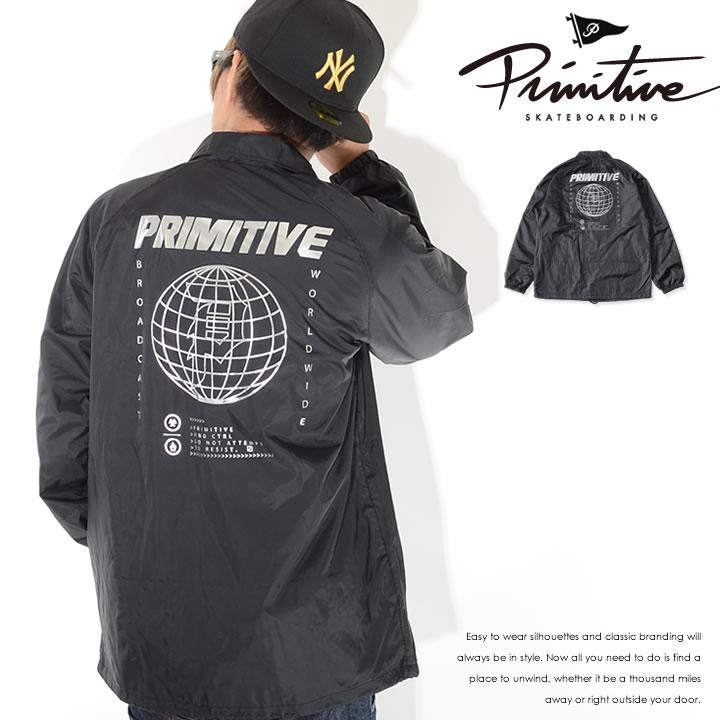 PRIMITIVE プリミティブ コーチジャケット 左胸サークルダーティPロゴ バックプリント セール | 
