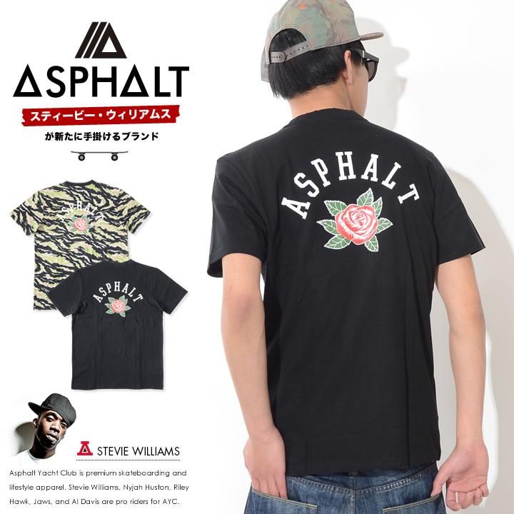 ASPHALT YACHT CLUB アスファルトヨットクラブ Tシャツ 半袖 胸アーチロゴ バックフラワー (ASP18SS082) セール｜clever