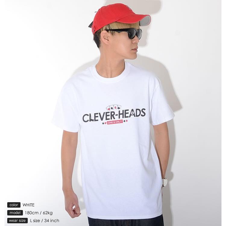 CLEVER-HEADS クレバーヘッズ Tシャツ 半袖 オリジナルロゴ 銃 トランプ ONE＆ONLY｜clever｜04