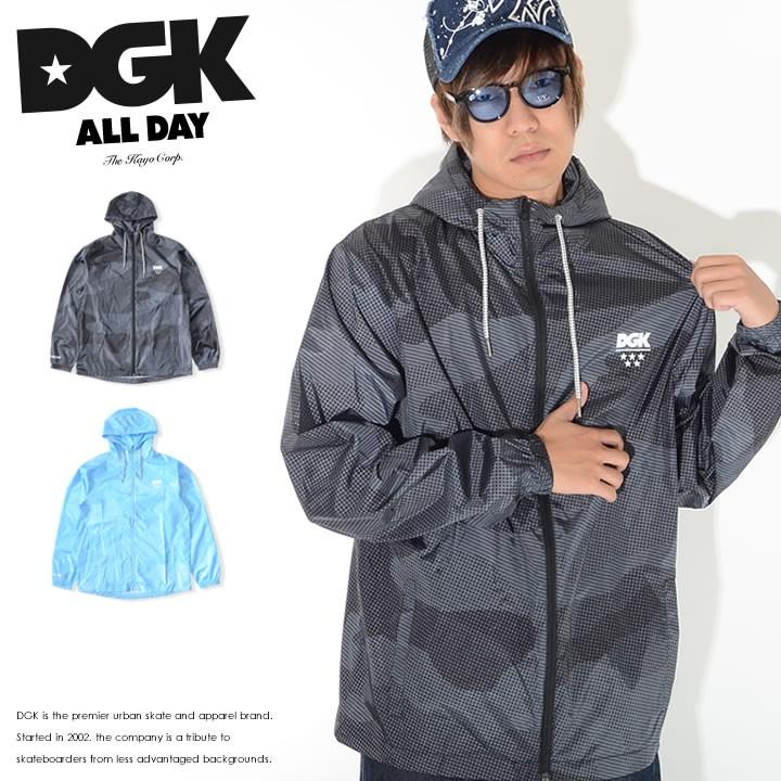 DGK アウトレット ディージーケー ナイロンジャケット 総柄 迷彩 幾何 