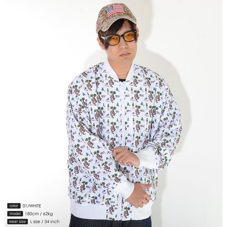 pro　フィラ FILA テニスウェア メンズ 総柄 FILA フィラ ナイロンジャケット 総柄イラスト テニスプレーヤー