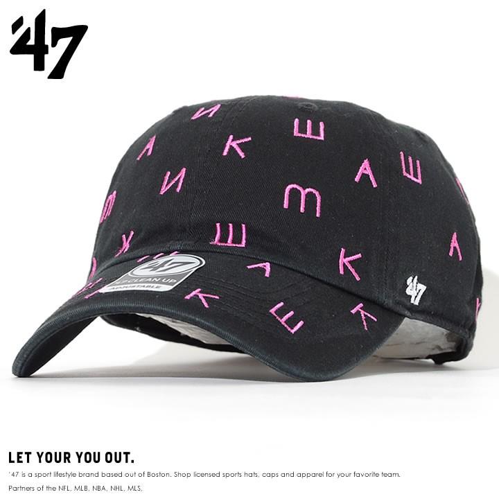 47BRAND×MISHKA ローキャップ 帽子 ストラップバック 総柄