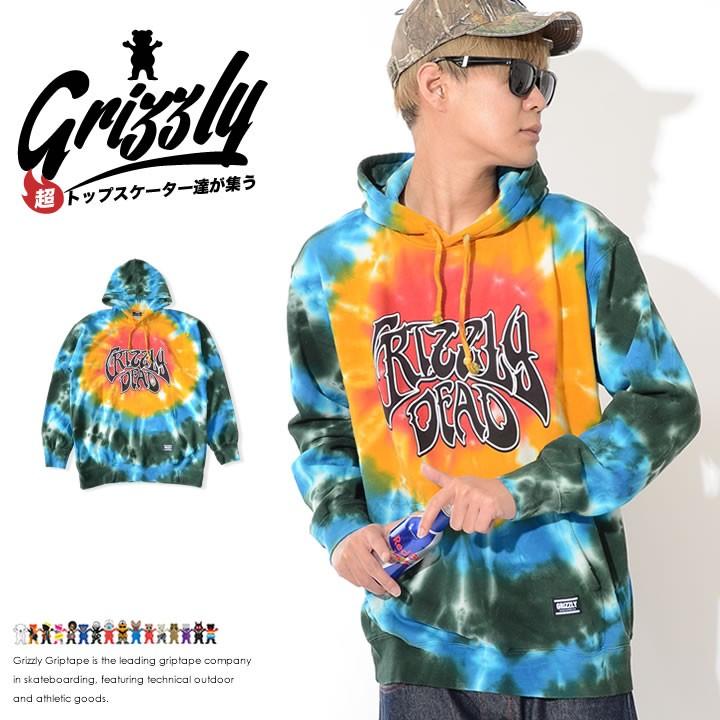 GRIZZLY グリズリー スウェットパーカー 総柄タイダイ Greatful Dead 