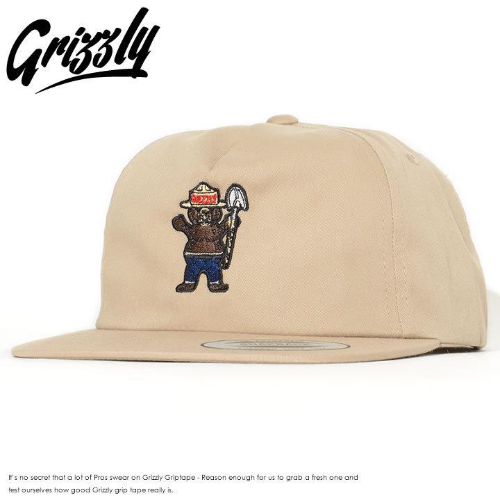 【受注制作】グリズリーの被り物(ベージュ) GRIZZLY グリズリー キャップ 帽子 スナップバック スコップベア 刺繍