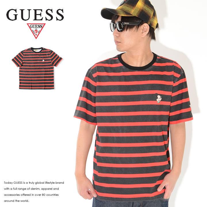 GUESS ゲス Tシャツ 半袖 ボーダー柄 DISENEY ディズニー コラボ