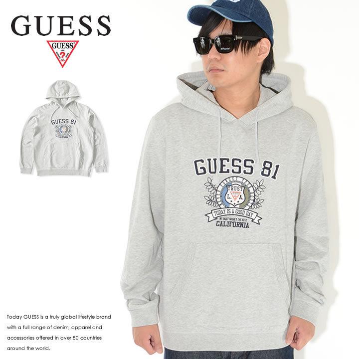 GUESS（ゲス） スウェット スウェットパーカー エンブレム ワッペン 