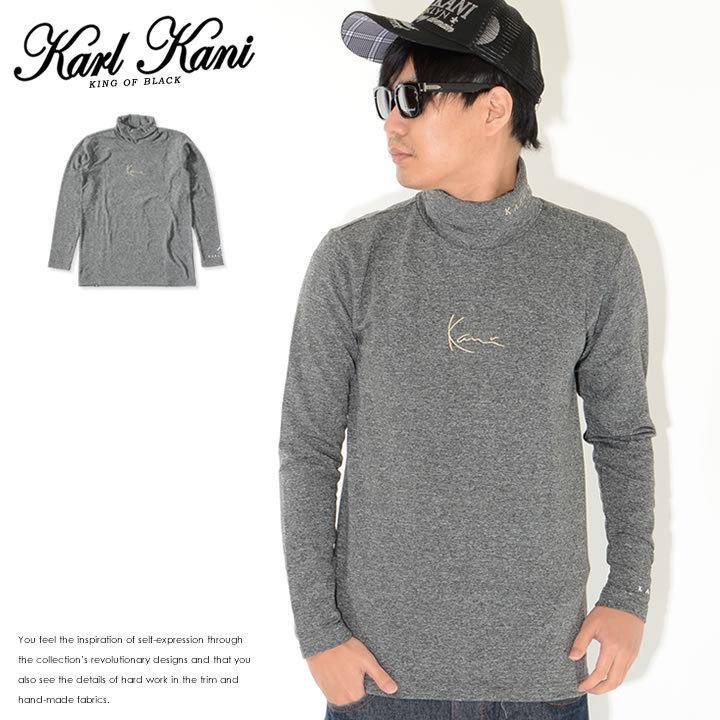 KARL KANI カールカナイ ロンT タートルネック スクリプトロゴ刺繍 裏起毛 (213KG1102) セール | Karl Kani