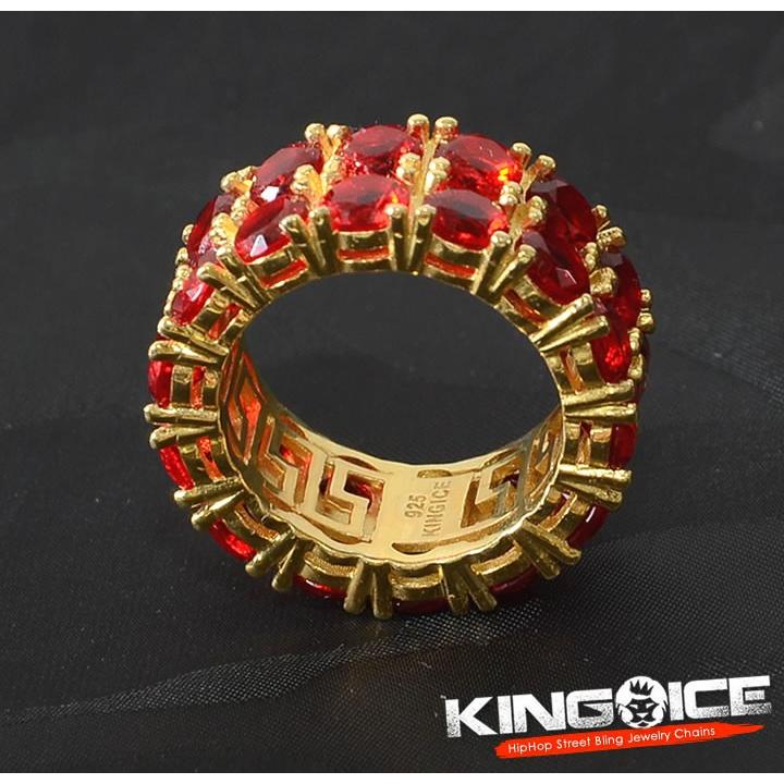 KING ICE キングアイス ゴールドリング 指輪 2連ルビー シルバー925 14