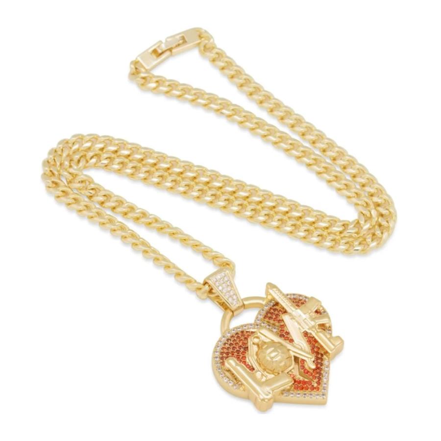 【King Ice】KING AND QUEEN OF HEARTS ネックレス Suicide King and Queen of Hearts Necklace | King Ice