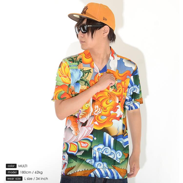 LRG エルアールジー 半袖シャツ 総柄 アジアンデザイン ビッグイラスト (E202001) セール | LRG | 02