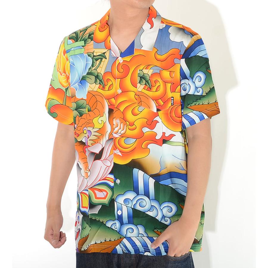LRG エルアールジー 半袖シャツ 総柄 アジアンデザイン ビッグイラスト (E202001) セール | LRG | 07