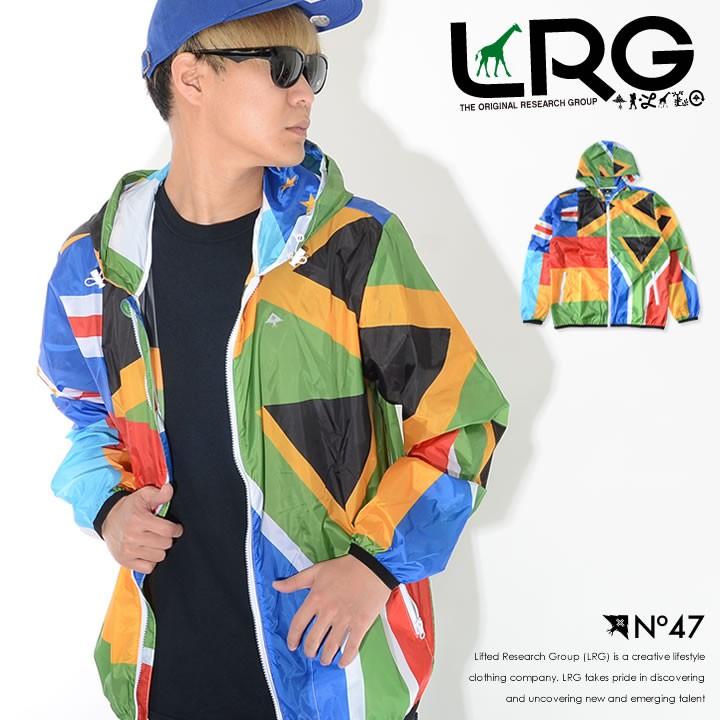 LRG エルアールジー ナイロンジャケット ウィンドブレーカー 総柄 国旗