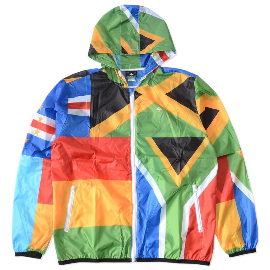 LRG エルアールジー ナイロンジャケット ウィンドブレーカー 総柄 国旗