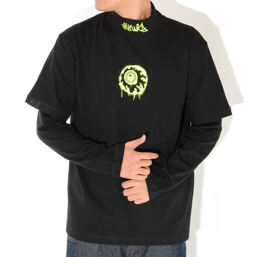 MISHKA（ミシカ） ロンT 長袖 レイヤード ハイネック ネーム刺繍