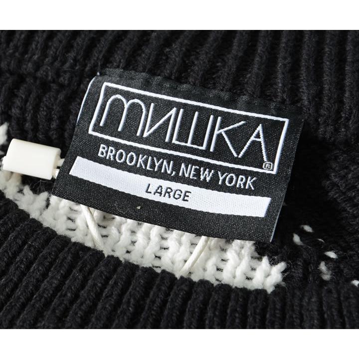 MISHKA（ミシカ） ニット セーター ドリップロゴ ビッグシルエット 