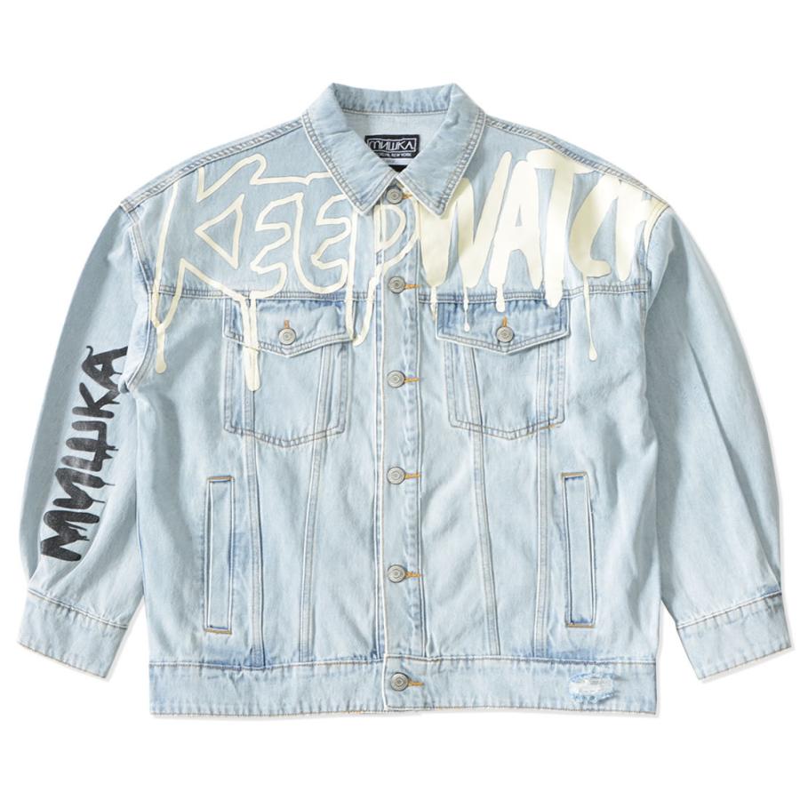 MISHKA ミシカ デニムジャケット ドリップロゴ ベアモップ MISHKA ミシカ デニムジャケット ドリップロゴ ベアモップ