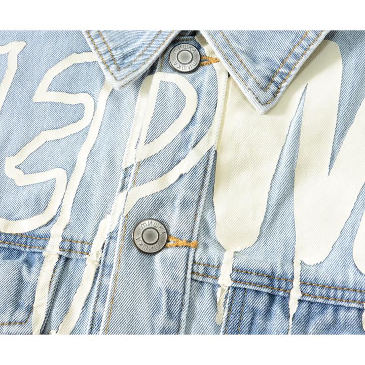 MISHKA ミシカ デニムジャケット ドリップロゴ ベアモップ MISHKA ミシカ デニムジャケット ドリップロゴ ベアモップ