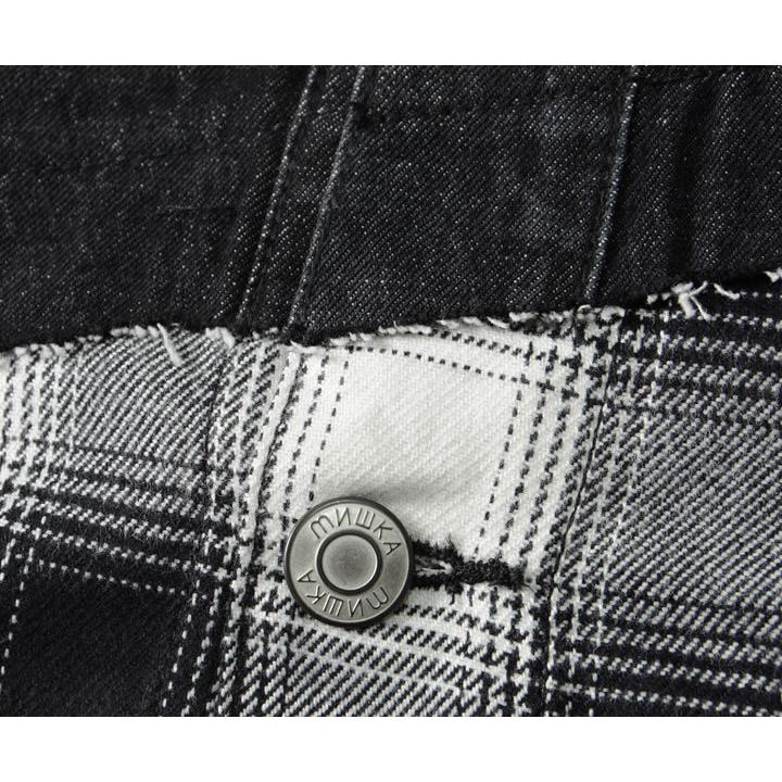 MISHKA（ミシカ） デニムジャケット チェック柄切り替え 同色キープ 