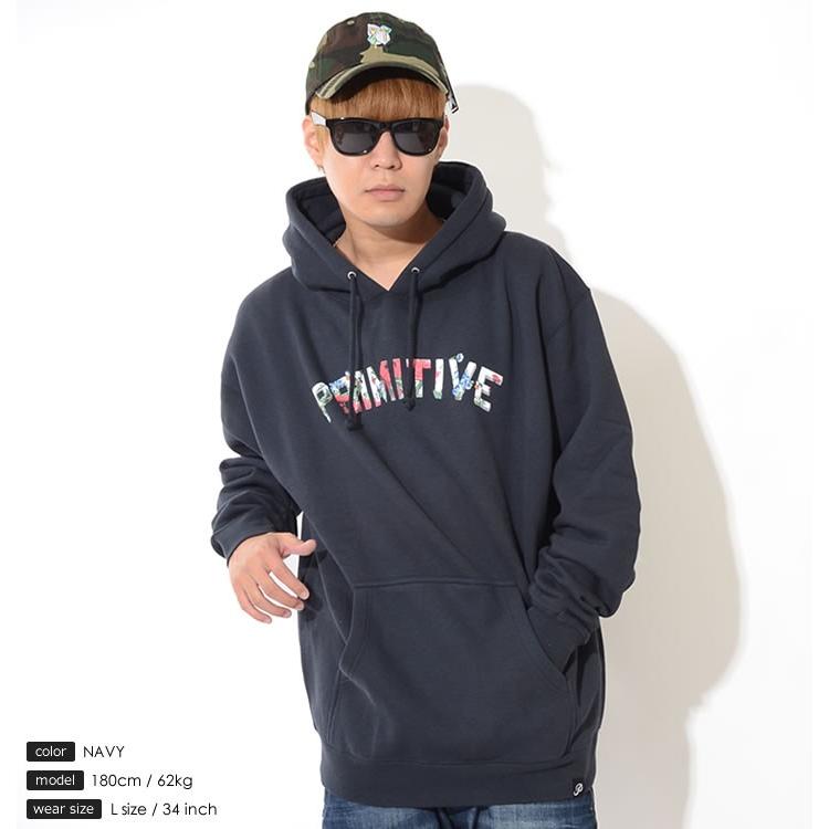PRIMITIVE プリミティブ スウェットパーカー アーチロゴ フラワー