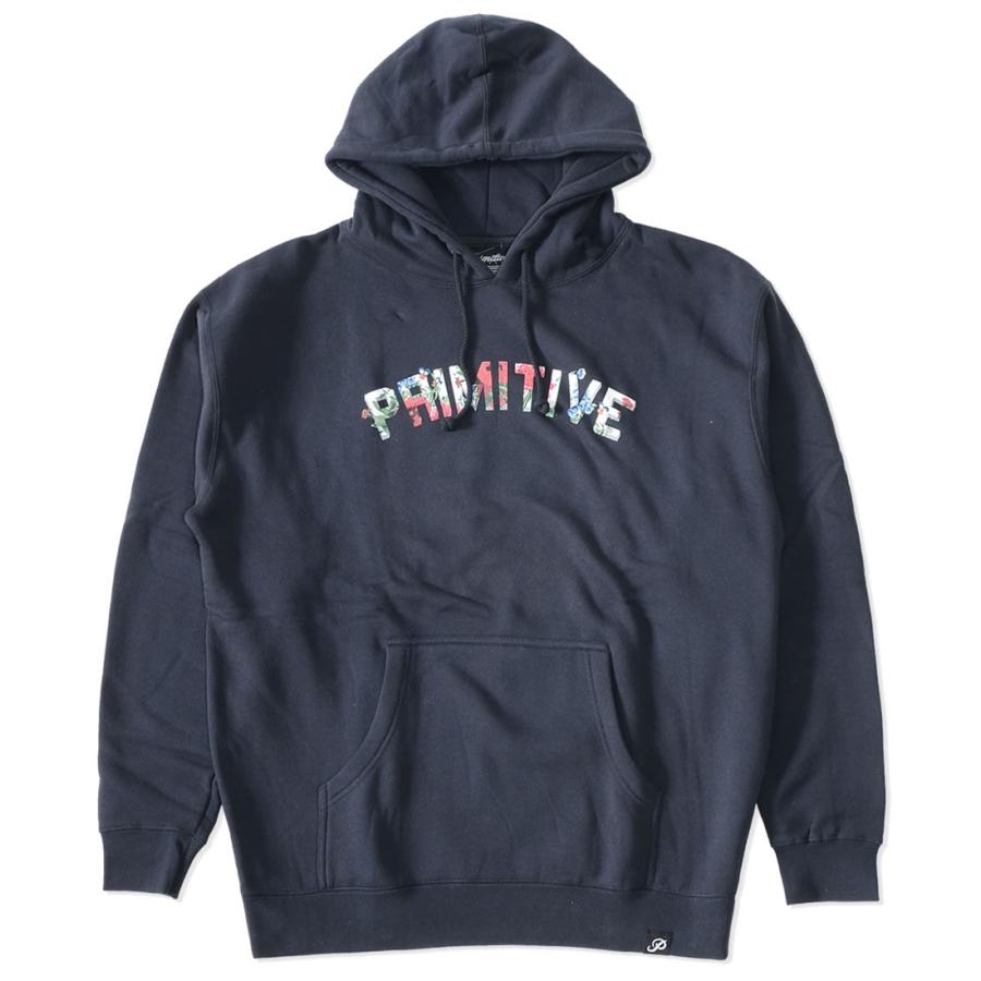 PRIMITIVE プリミティブ スウェットパーカー アーチロゴ フラワー