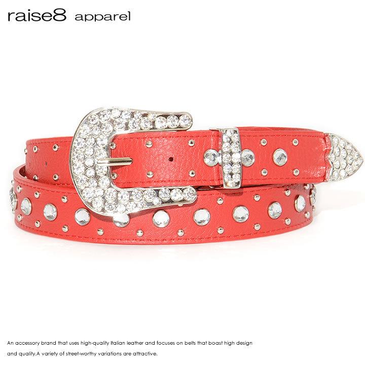 オープニング大放出セール 本革 ラインストーン スタッズ ベルト