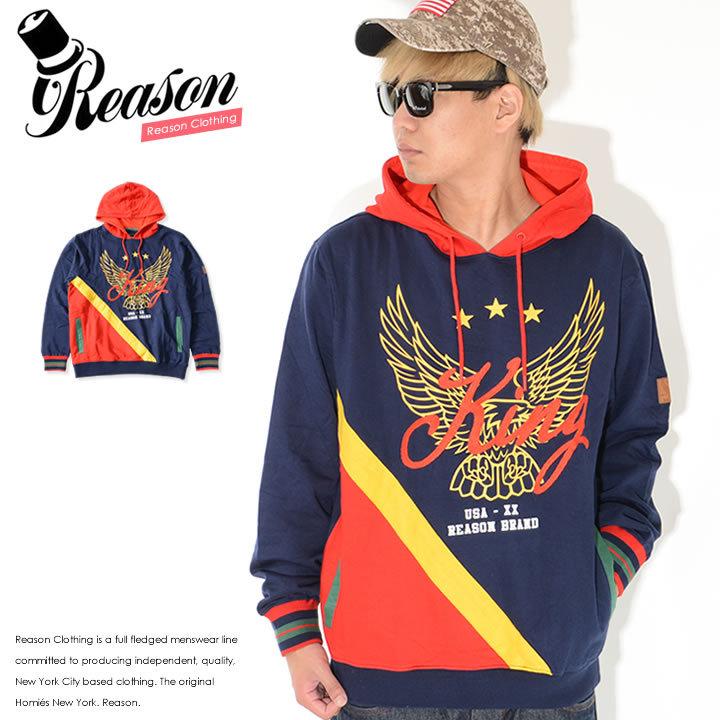 REASON リーズン スウェットパーカー King イーグルプリント バイアス切り替え (D0-003) セール | 