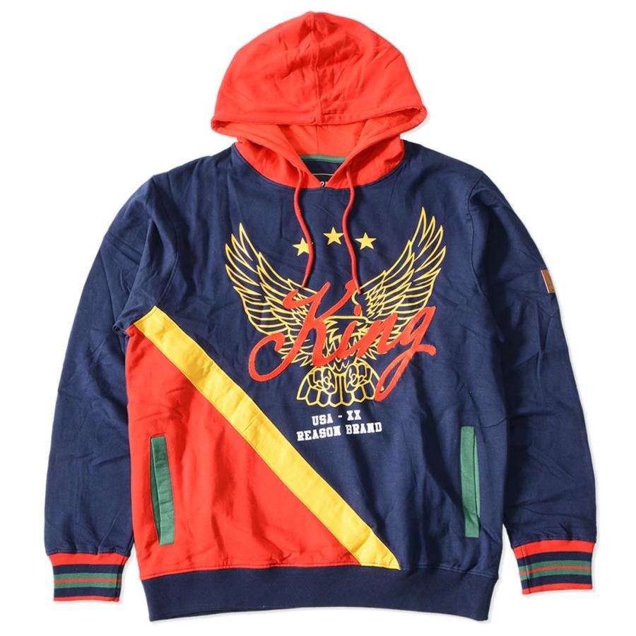 REASON リーズン スウェットパーカー King イーグルプリント バイアス切り替え (D0-003) セール |  | 01