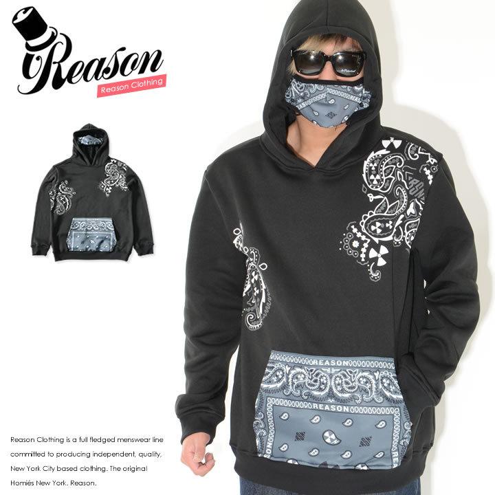 REASON リーズン スウェットパーカー フェイスカバー付きフード マスク バンダナ柄 (CT-108) セール | 
