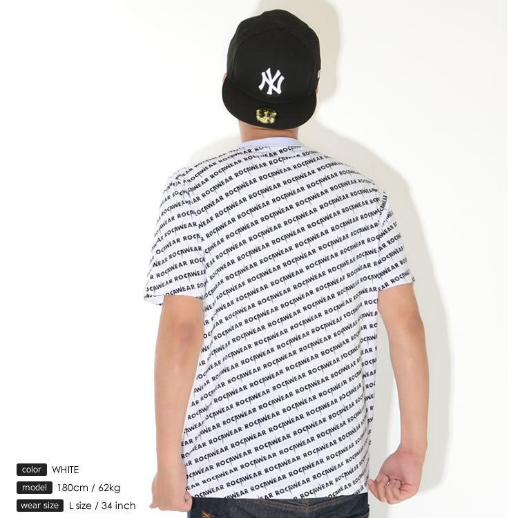 アウトレット ROCAWEAR ロカウェア Tシャツ 半袖 総柄 マルチ
