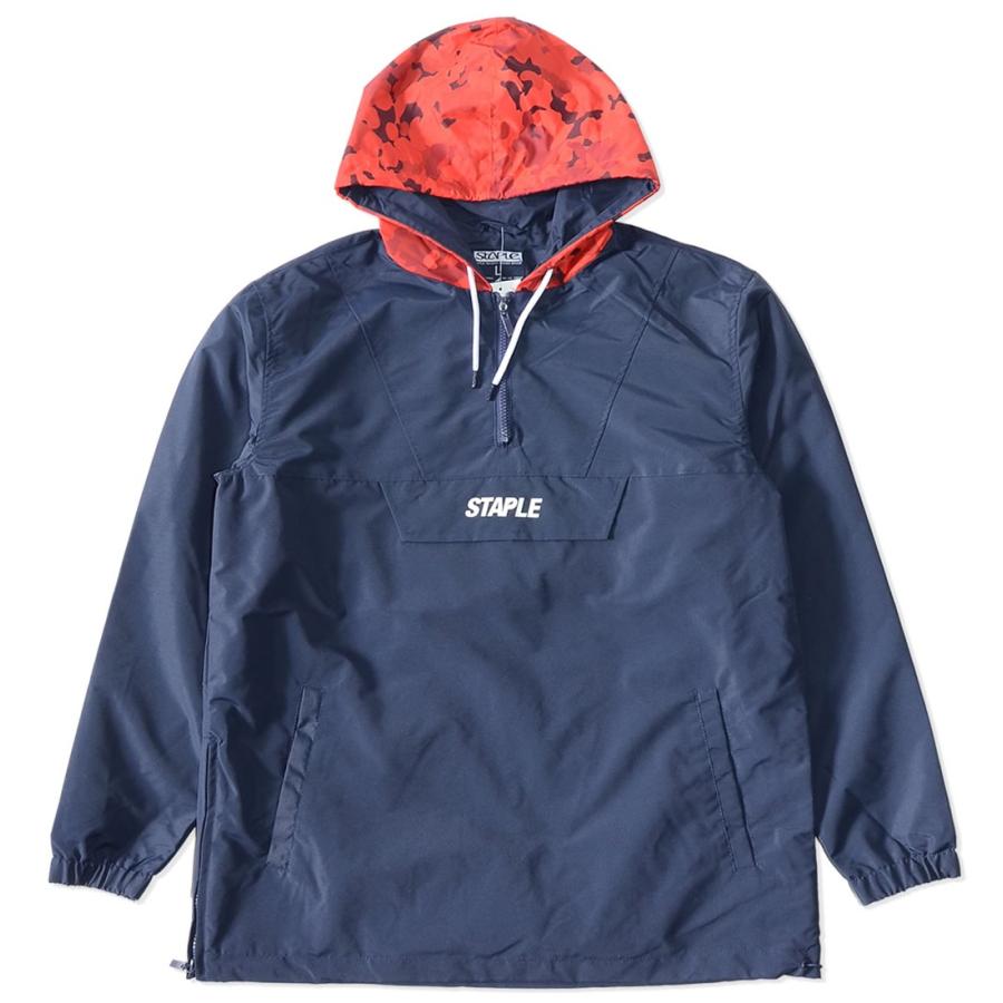 アメリカ製ナイロンジャケットアノラック刺繍ロゴSTRN フード付きパーカー 黒 アメリカ製ナイロンジャケットアノラック刺繍ロゴSTRN フード付き