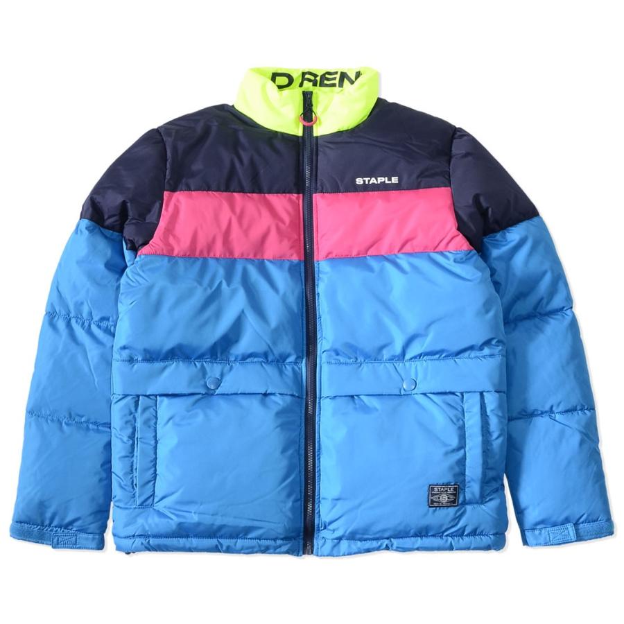 STAPLE ステイプル 中綿ジャケット マルチカラー切替 胸ネームロゴ  