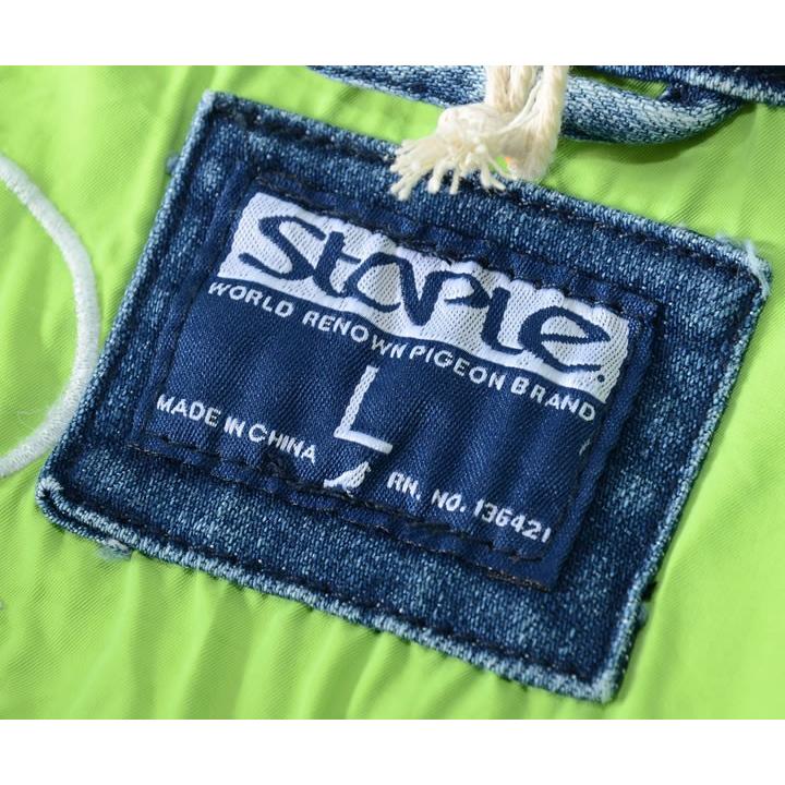 staple（ステイプル） デニムジャケット ブリーチ ネームロゴ&マルチ 
