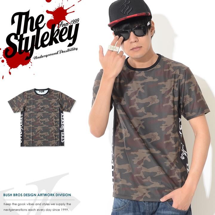 STYLEKEY スタイルキー Tシャツ 半袖 総柄 迷彩 サイドネームロゴ 昇華プリント 日本製 セール | StyleKey