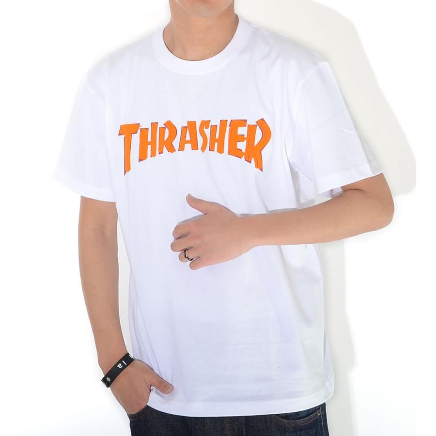 THRASHER スラッシャー Tシャツ 半袖 フロッキーアーチロゴ ペイントデザイン (TH8101SF) セール｜clever｜11