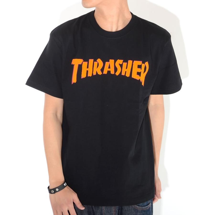 THRASHER スラッシャー Tシャツ 半袖 フロッキーアーチロゴ ペイントデザイン (TH8101SF) セール｜clever｜12