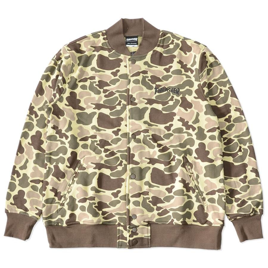 THRASHER（スラッシャー） スウェットスタジャン 総柄 迷彩 左胸 
