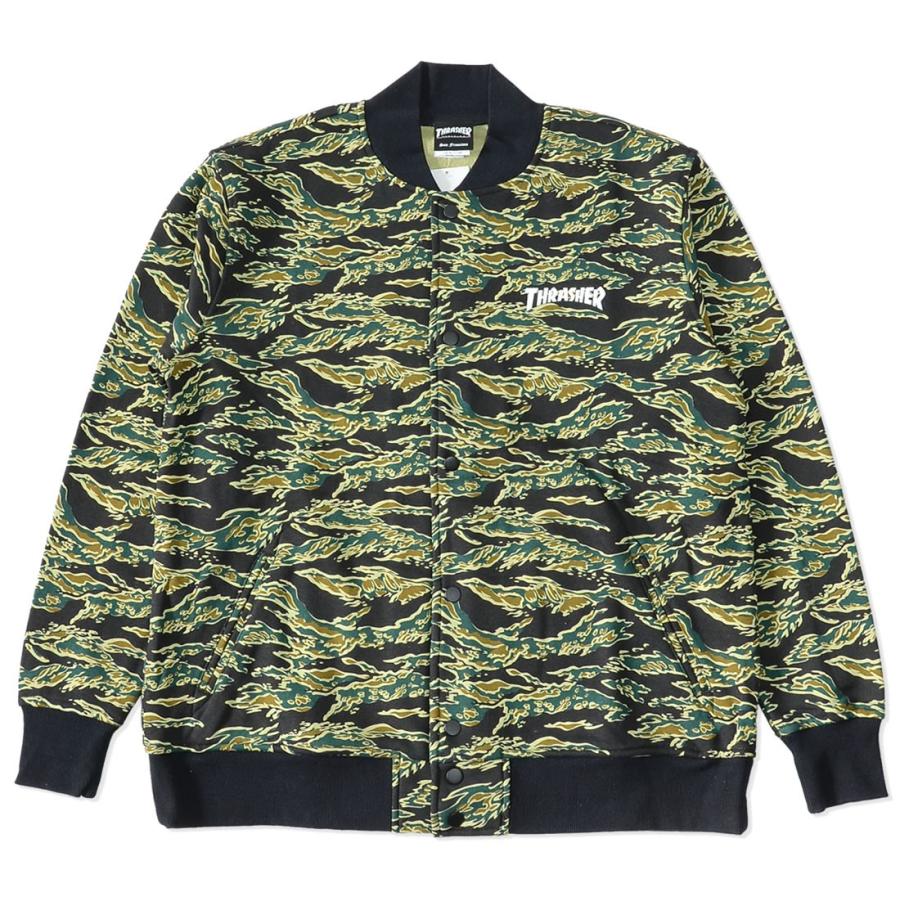 THRASHER（スラッシャー） スウェットスタジャン 総柄 迷彩 左胸 