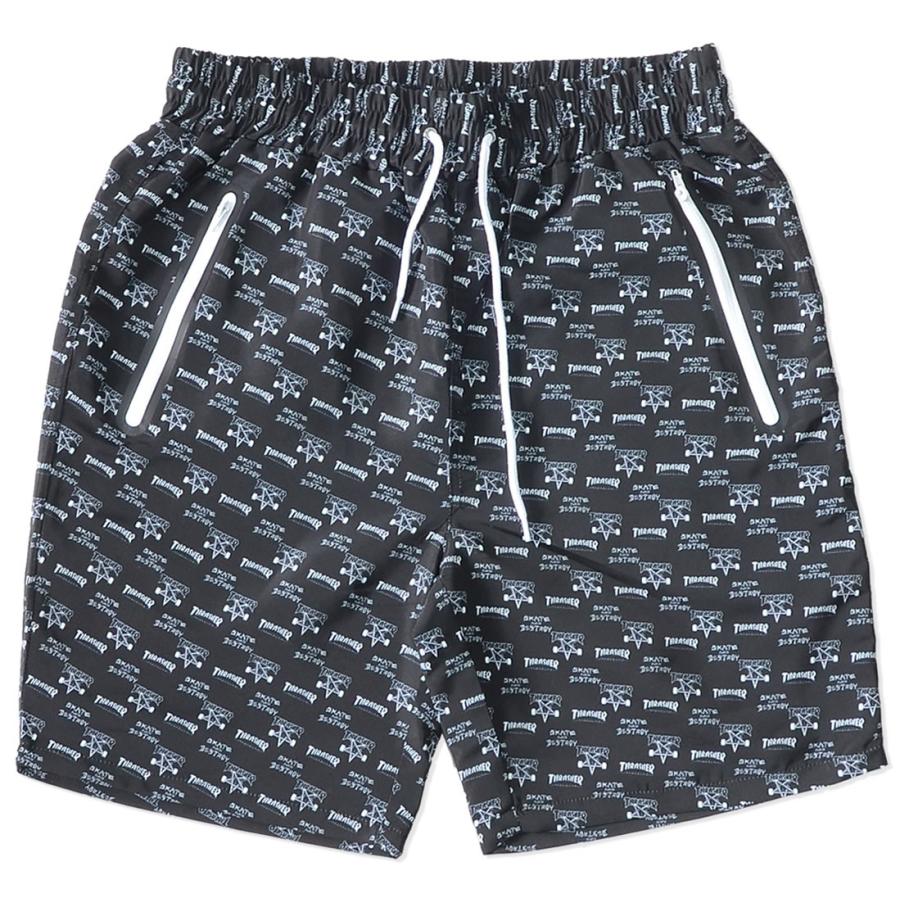 THRASHER スラッシャー ハーフパンツ ショートパンツ 総柄 スケートゴート ジップポケット (TH6044) セール | THRASHER | 01