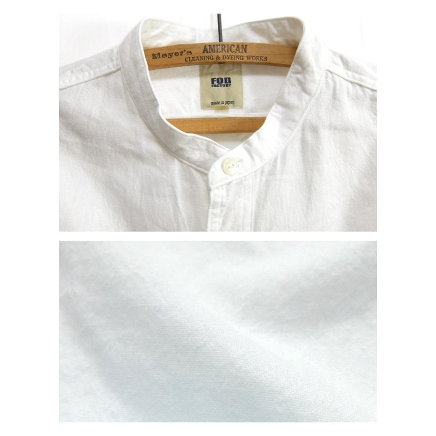 FOB FACTORY FOBファクトリー　バンドカラーシャツ　F3429 新品 FOB FACTORY（FOBファクトリー） F3429 オックス バンドカラー