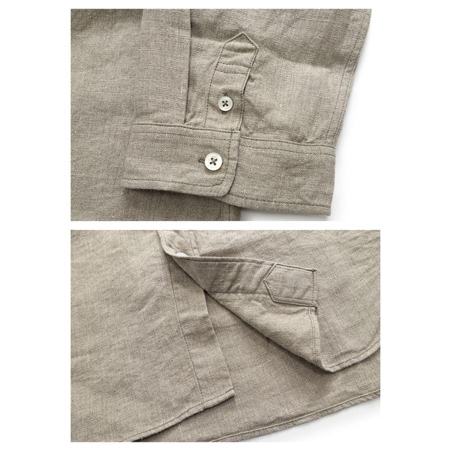 フェローズ Pherrow's [24S-P7BD1] 7分袖 フレンチリネン BDシャツ French linen BD shirt｜cleverwebshop｜12