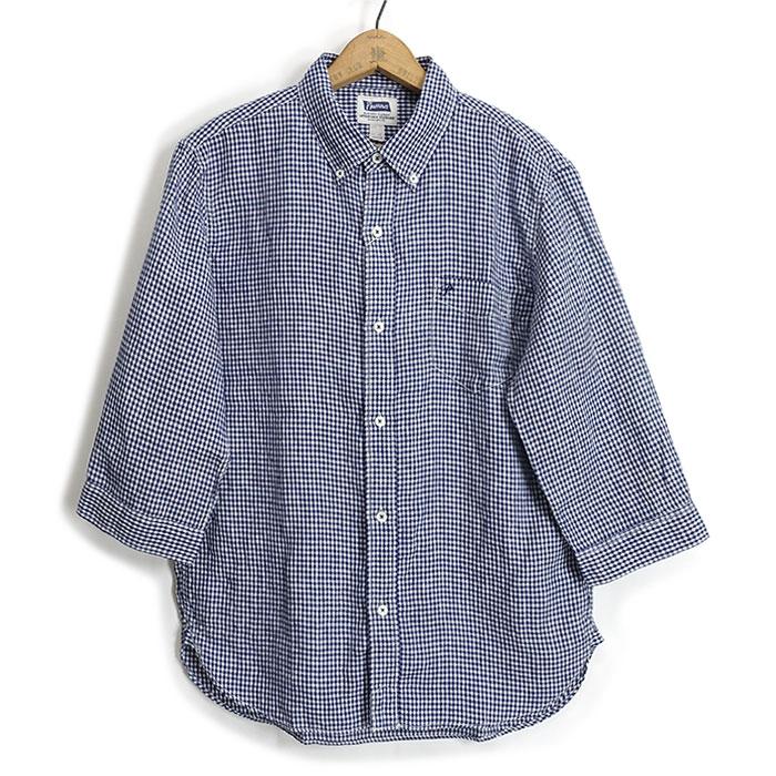 フェローズ Pherrow's [24S-P7BD2] 7分袖 フレンチリネン ギンガムチェック BDシャツ French linen BD shirt｜cleverwebshop｜05