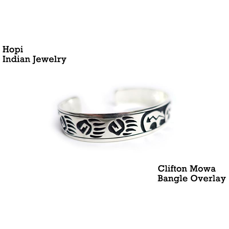 HOPI Indian Jewelry ホピ族 インディアンジュエリー/ Clifton Mowa クリフトン モワ Bangle Overlay  バングル オーバーレイ/シルバー :silver-hsb002:CLEVER WEB SHOP - 通販 - Yahoo!ショッピング