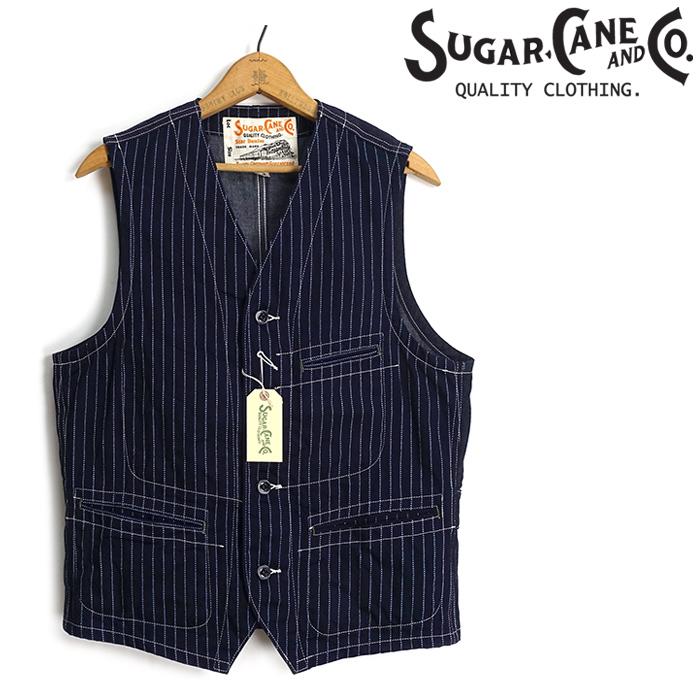 Sugar Cane シュガーケーン ワークベスト ウォバッシュ SC12654 SUGAR CANE シュガーケーン [SC12654] ウォバッシュ ストライプ ワーク
