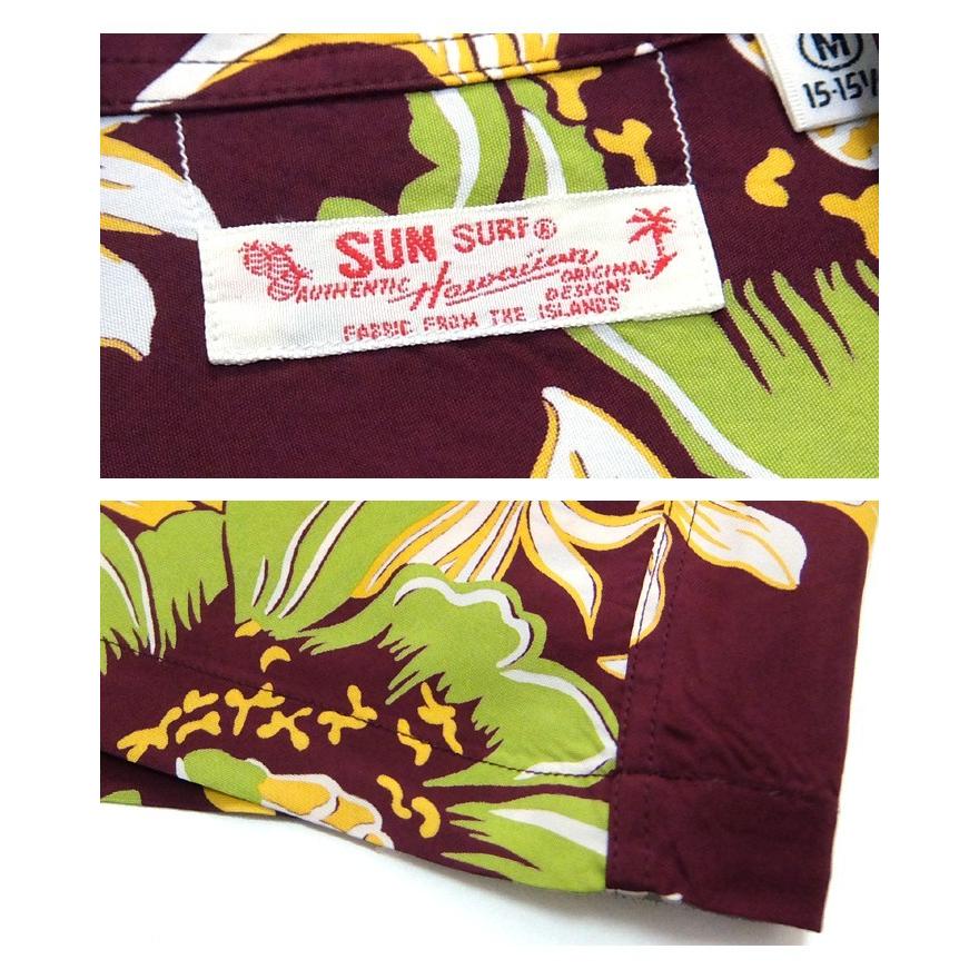 サンサーフ SunSurf [SS38315]2020年モデル 半袖 アロハシャツ S/S RAYON HAWAIIAN SHIRT"NIGHT BLOOMING CEREUS"｜cleverwebshop｜06