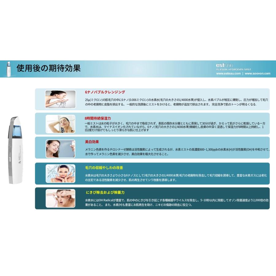 エステオ プラズマハイドロゲンミスト 水素ミスト 水素発生器 水素生成器 Hydrogen Mist 健康と美容 2021最新モデル 正規取扱店の画像