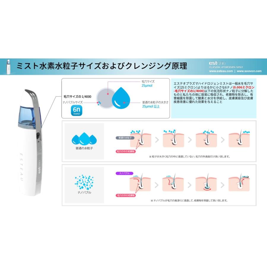 エステオ　プラズマハイドロゲンミスト 水素ミスト 水素発生器 水素生成器 Hydrogen Mist 健康と美容 2021最新モデル 正規取扱店｜click-shop2｜07