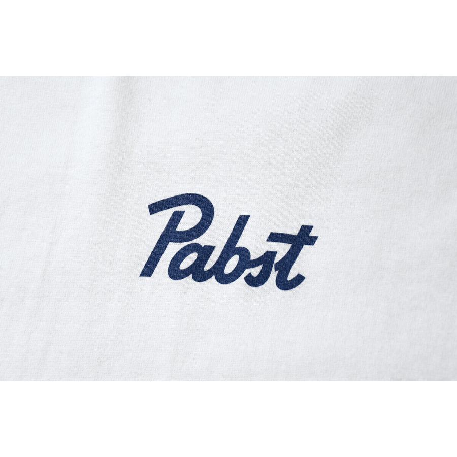 PABST BLUE RIBBON パブストブルーリボン SMALL LOGO L/S TEE 長袖 Tシャツ WHITE ホワイト｜clickstarwaks｜02